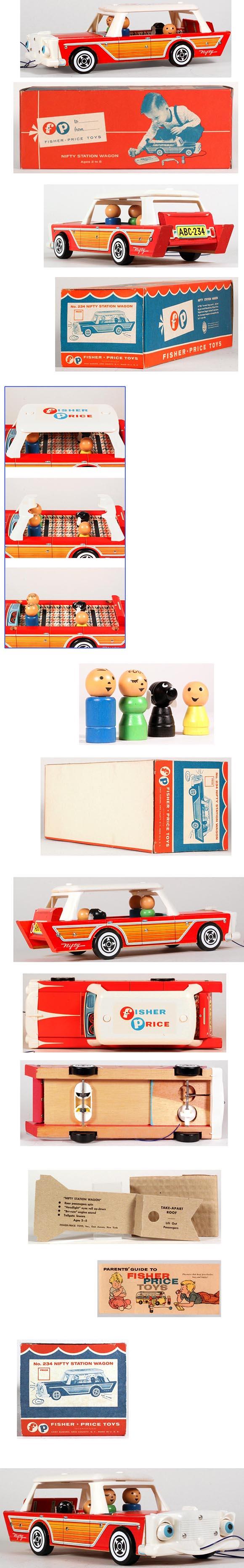 1960 Fisher-Price #234 Nifty Station Wagon in Original Box